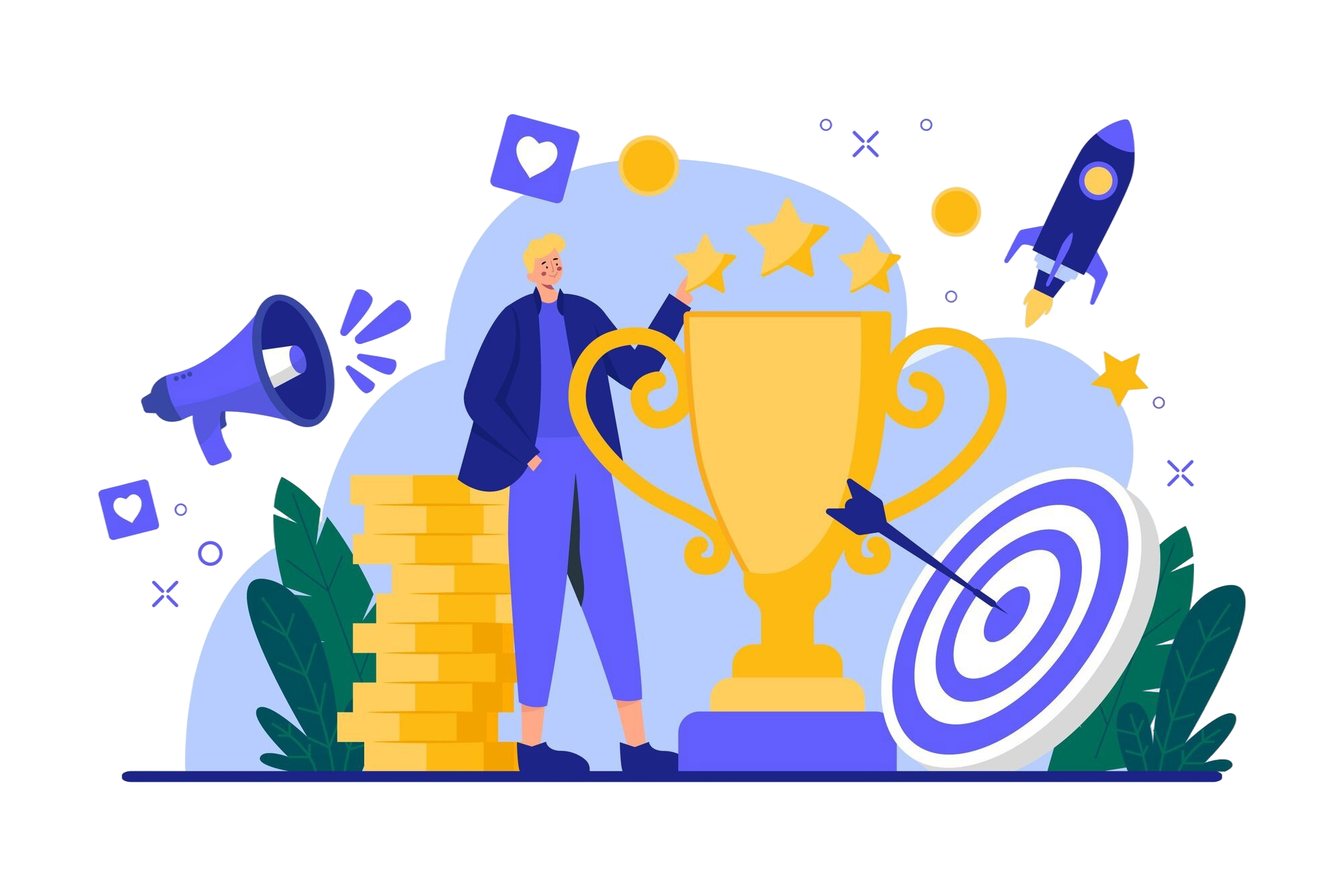 hand-drawn-flat-design-gamification-illustration